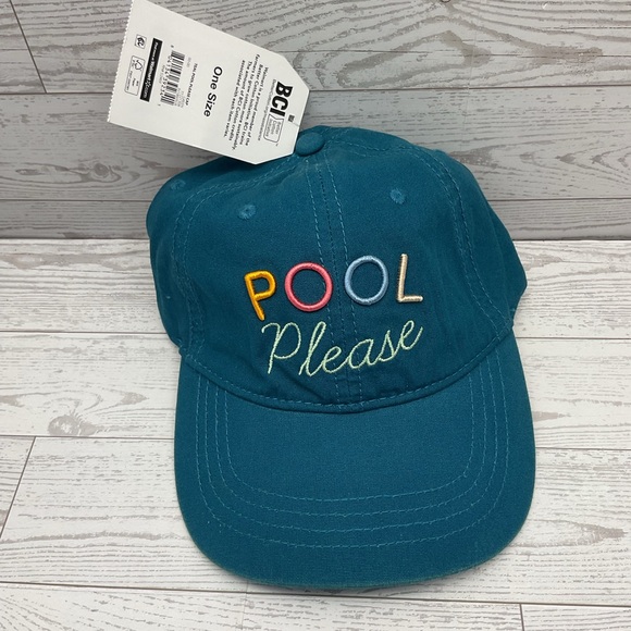 Time and Tru Accessories - Time and Tru Women's Pool Please Teal Baseball Cap One Size Cotton